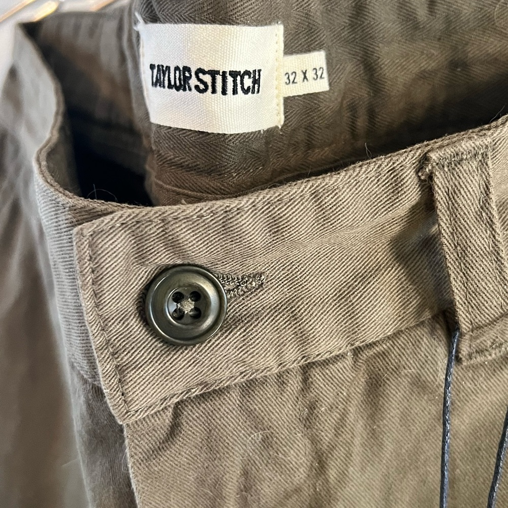 Taylor Stitch Men’s Slim Foundation pant, organic olive 32x32